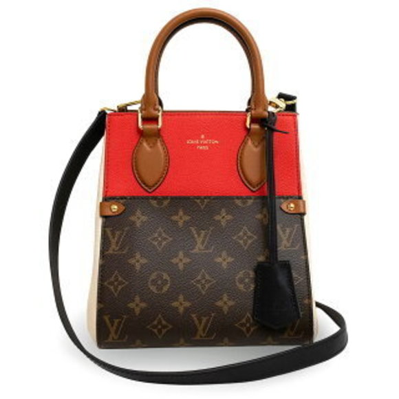 Louis Vuitton Fold Tote Crossbody Cerise Red Creme Cream Noir Black Brown - Picture 1 of 9